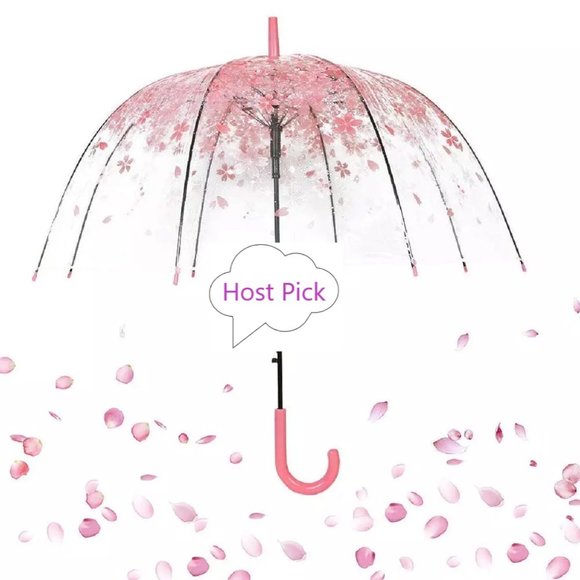 All-weather 45" Pink and Clear Dome Umbrella - Picture 1 of 4